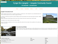 Cyngor Bro Llangeler - front page of website